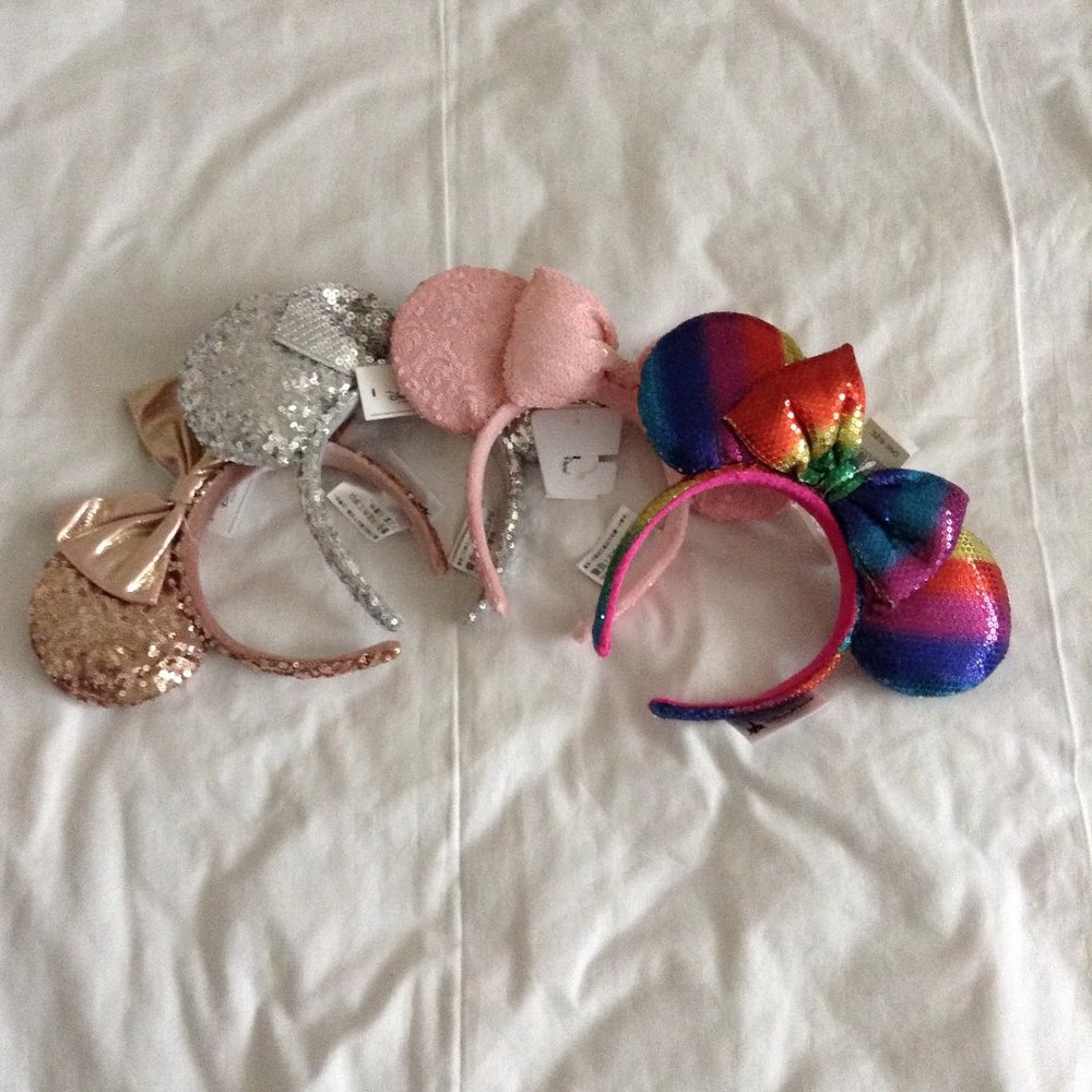 DISNEY PARK Adult Minnie Mouse Ears Headband 4 Pcs